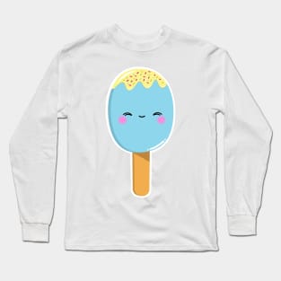 Cute blue lollipop, kawaii ice lolly, summer lolly, summer food Long Sleeve T-Shirt